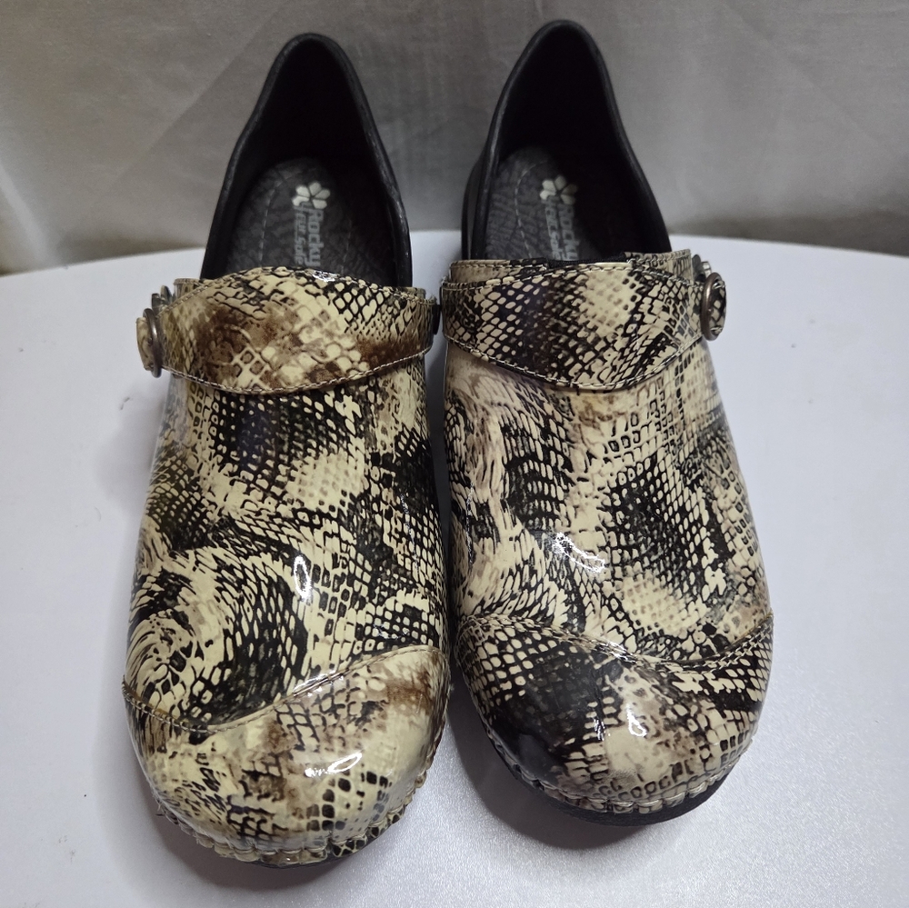 Rocky 4Eur Sole Serpentine Leather Convertible Clog 3 In 1 Womens Size 37